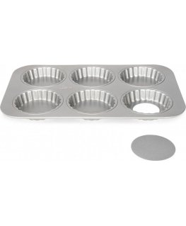 Patisse quiche shape Mini with loose bottom 10 cm silver steel