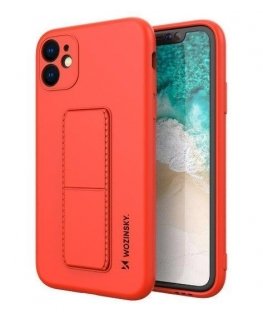iLike Samsung Galaxy A22 5G Kickstand Case Silicone Stand Cover Red