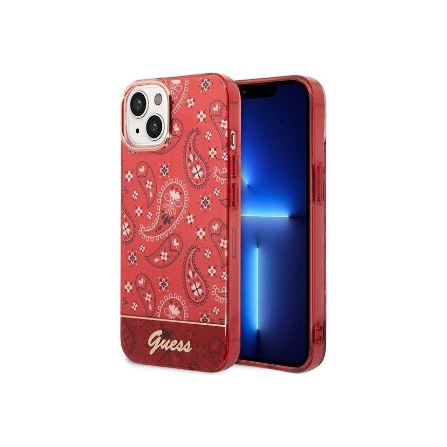 Guess case for iPhone 14 Plus 6.7" GUHCP14MHGBNHR red hardcase Bandana Paisley