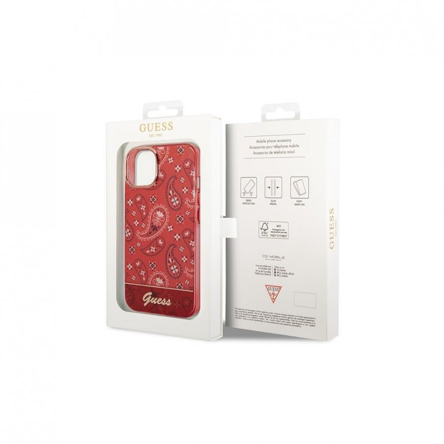 Guess dėklas skirtas iPhone 14 Plus 6,7" GUHCP14MHGBNHR raudonas hardcase Bandana Paisley – 4
