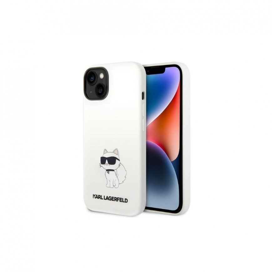 Karl Lagerfeld Case iPhone 14 Plus 6.7" KLHMP14MSNCHBCH White Hard Case Magsafe Silicone NFT Choupette