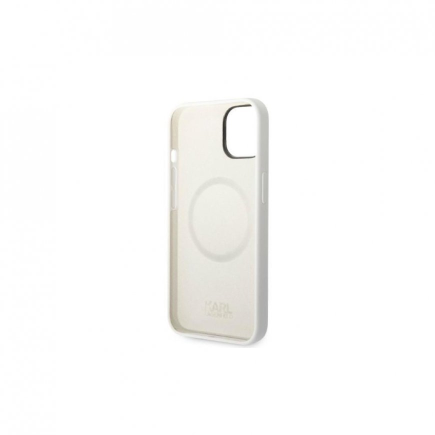 Karl Lagerfeld dėklas iPhone 14 Plus 6,7" KLHMP14MSNCHBCH baltas kietas dėklas Magsafe Silicone NFT Choupette – 3