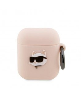 Headphone Karl Lagerfeld case for Airpods 1 / 2 KLA2RUNCHP pink 3D silicone NFT Karl