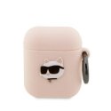 Ausinės Karl Lagerfeld case skirta Airpods 1 / 2 KLA2RUNCHP pink 3D silikoninis NFT Karl
