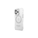 Guess Case for iPhone 13 Pro / 13 6.1" GUHMP13LHTRMS Silver Hard Case Metal Outline Magsafe