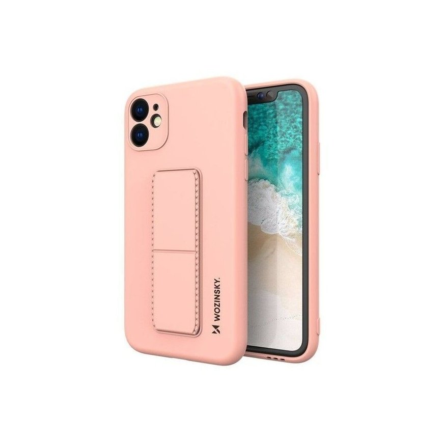 iLike Samsung Galaxy A22 5G Kickstand Case Silicone Stand Cover Pink
