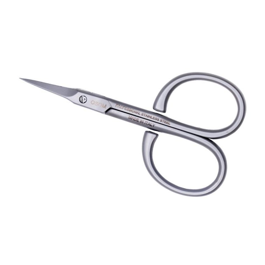 Cuticle scissors Osom Professional, 9 cm, stainless steel, curved, pointed end