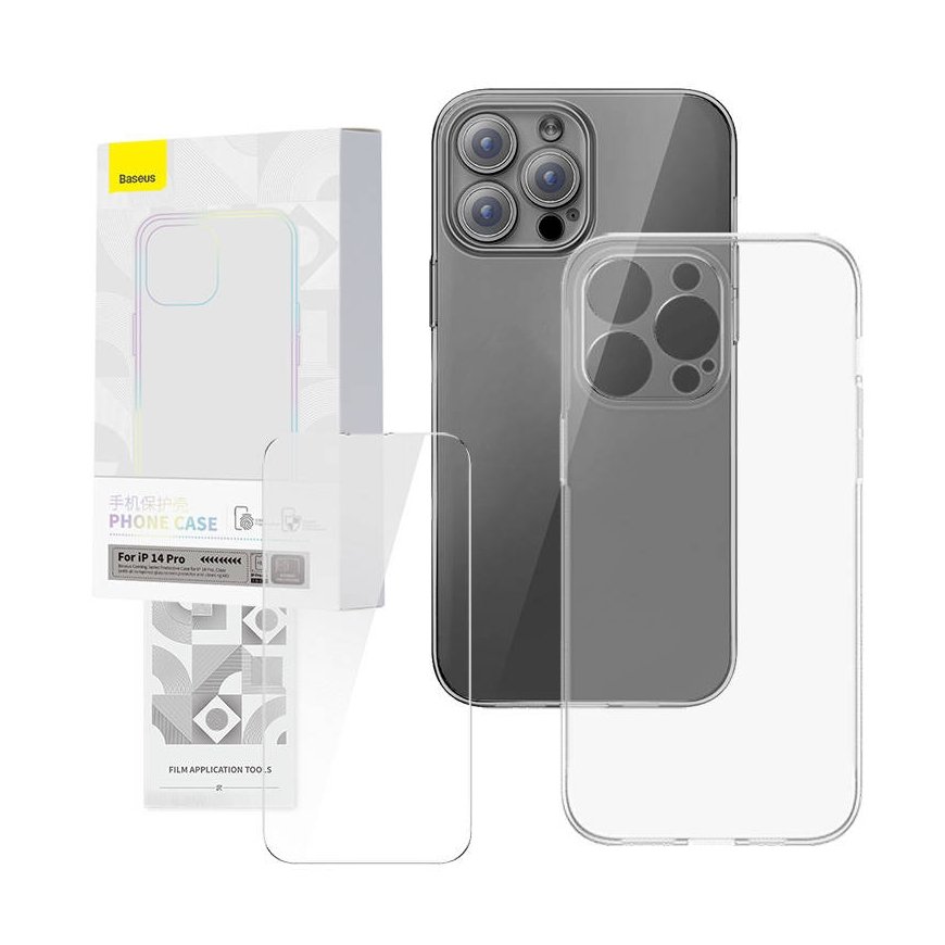 Transparent Case and Tempered Glass set Baseus Corning for iPhone 14 Pro