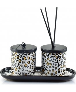 Mondex Scent diffuser+candle 23x9xH9cm PANTERA