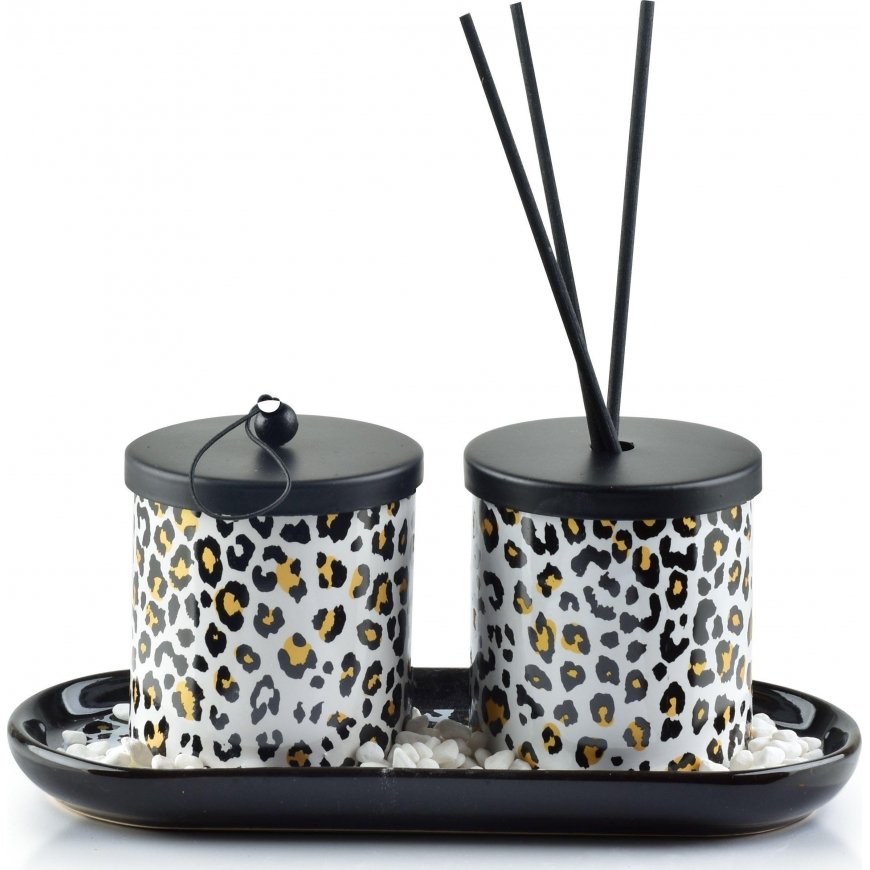Mondex Scent diffuser+candle 23x9xH9cm PANTERA