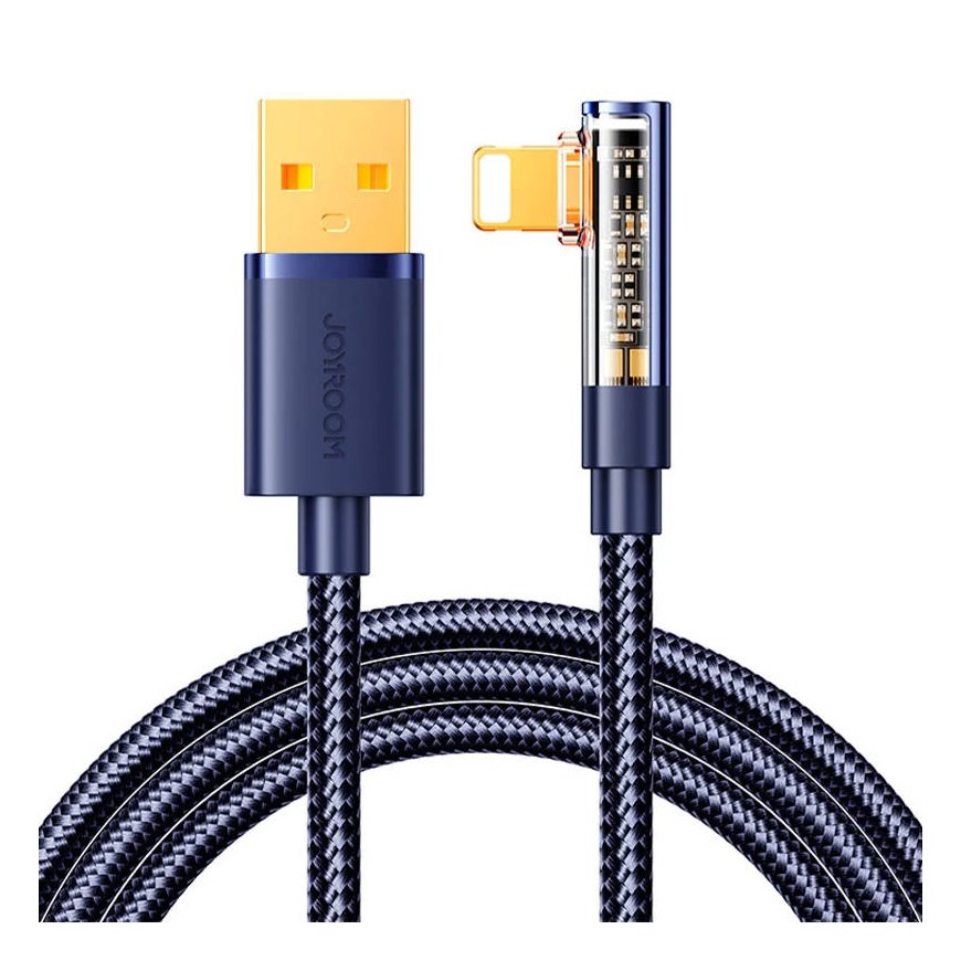 Angle Cable to USB-A / Lightning / 1.2m Joyroom S-UL012A6 (blue)