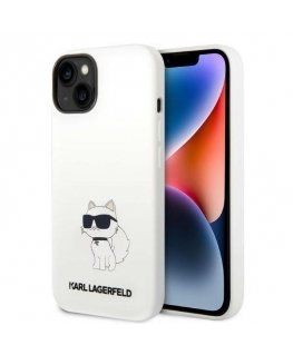 Karl Lagerfeld dėklas, skirtas iPhone Pro 14 6,1" KLHCP14LSNCHBCH baltas HC Silicone NFT Choupette