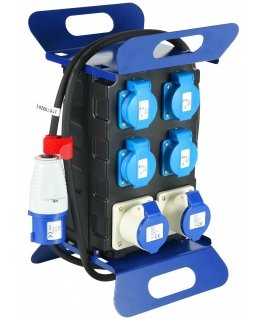 Electraline 60430 Distribution Box With Rcd Safety Switch 30mA 3x1.5MM2 2M 2P IEC +4 SCHUKO IP44