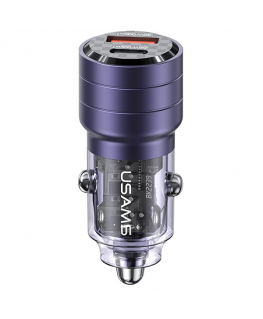 Įkroviklis Usams Įkroviklis samochodowa USAMS C36 USB-A+USB-C 95W Fast Charge violetinė/violetinė (US-CC176)