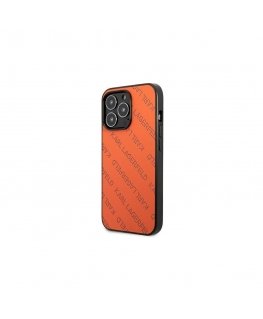 Karl Lagerfeld Case for iPhone 13 Pro KLHCP13LPTLO Orange Hard Case Allover Logo