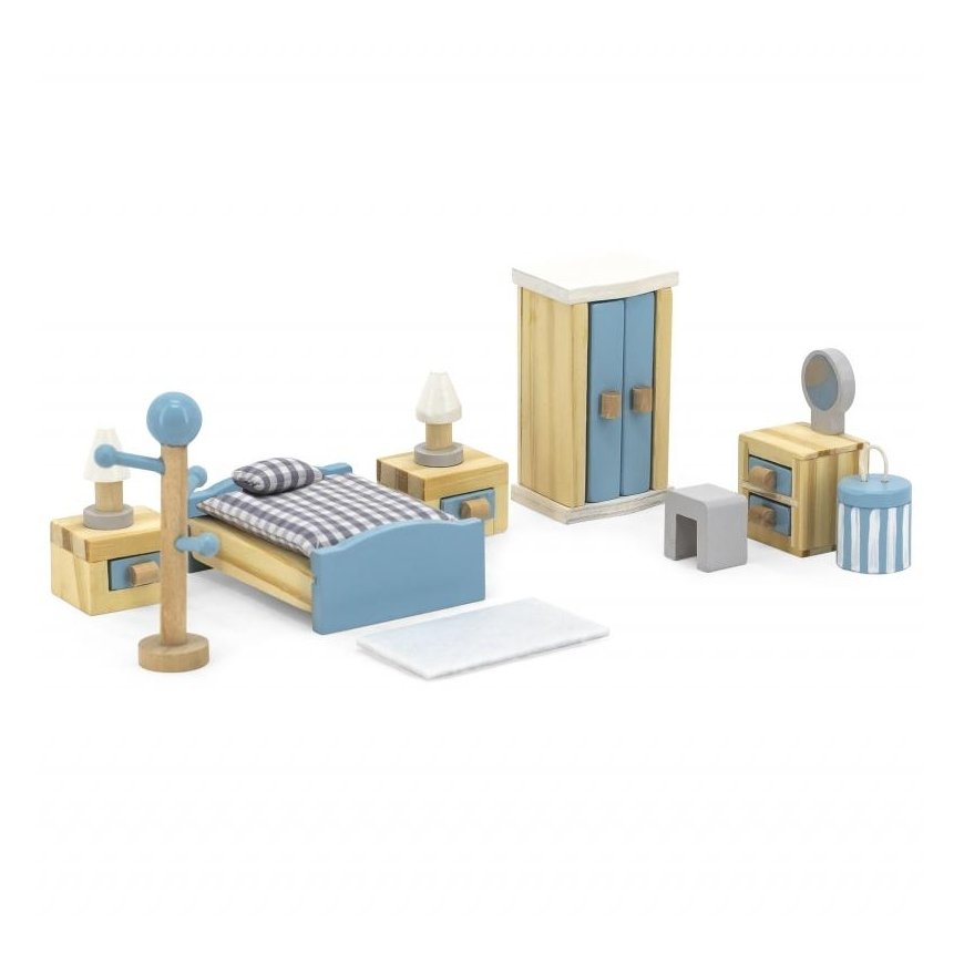 Viga Toys Lėlių namelio baldų komplektas miegamojo kambariui, VIGA PolarB – 4