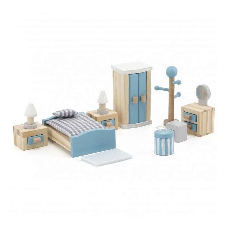 Viga Toys Lėlių namelio baldų komplektas miegamojo kambariui, VIGA PolarB – 5
