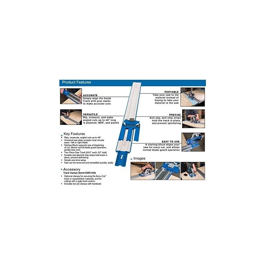 Liniuotė su adapteriu pjūklui KREG KMA2700 127mm – 4