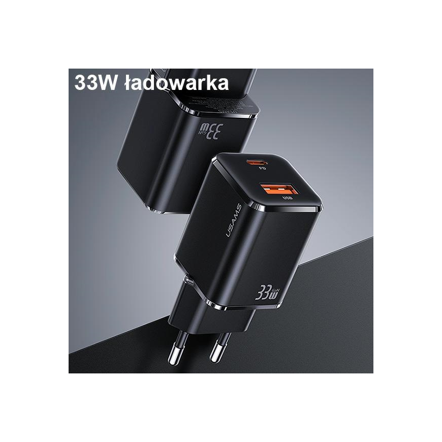 Įkroviklis Usams T43 1x USB-A 1x USB-C 3 A (USA800) – 3
