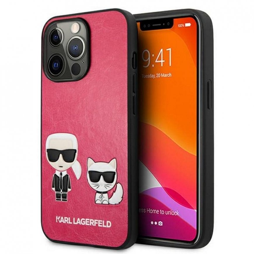 Karl Lagerfeld KLHCP13SPCUSKCP iPhone 13 mini 5.4" fuchsia/fuchsia hard case Ikonik Karl & Choupette – 2
