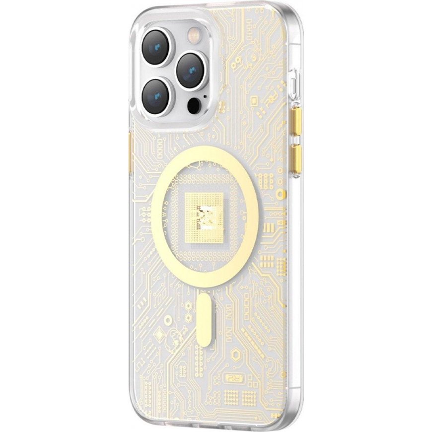 Kingxbar PQY Geek serijos magnetinis dėklas skirtas iPhone 14 Plus MagSafe auksinis – 2