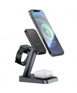 Įkroviklis belaidis Acefast E3 3-in-1 MagSafe juodas