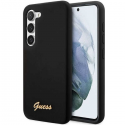 Guess Case for Samsung Galaxy S23 Plus GUHCS23MSLSMK Black Hard Case Silicone Vintage Gold Logo