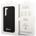 Guess dėklas, skirtas Samsung Galaxy S23 Plus GUHCS23MSLSMK juodas kietas dėklas Silicone Vintage Gold Logo