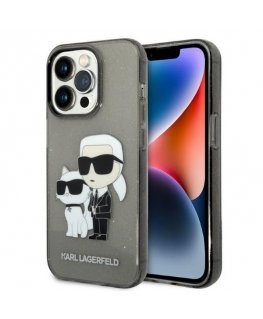Karl Lagerfeld Case for iPhone 14 Pro Max 6.7" KLHCP14XHNKCTGK Juda Hard Case Glitter Karl&Choupette