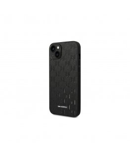 Karl Lagerfeld dėklas, skirtas iPhone 14 Plus 6,7" KLHCP14MSAKLHPK juodas HC PU Saffiano Mono Metal Logo