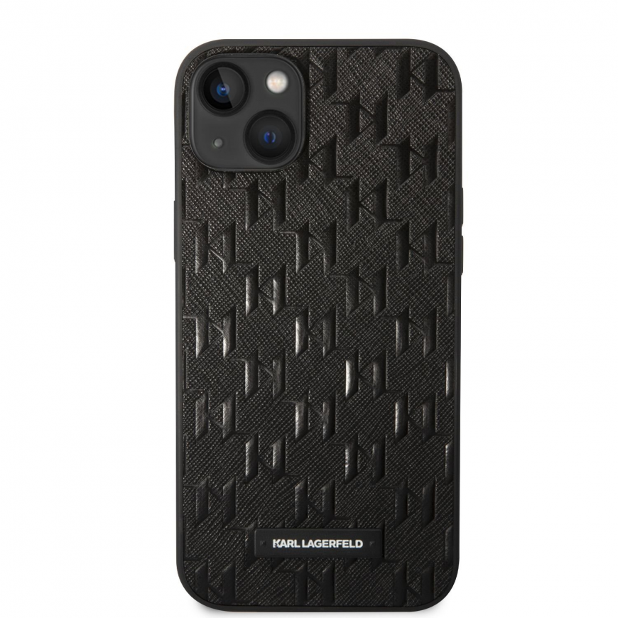 Karl Lagerfeld dėklas, skirtas iPhone 14 Plus 6,7" KLHCP14MSAKLHPK juodas HC PU Saffiano Mono Metal Logo – 5