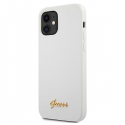 Guess GUHCP12SLSLMGWH iPhone 12 mini 5.4" White Hard Metal Logo Script Guess GUHCP12SLSLMGWH iPhone 12 mini 5.4" White Hard Metal Logo Script
