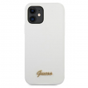 Guess GUHCP12SLSLMGWH iPhone 12 mini 5.4" White Hard Metal Logo Script Guess GUHCP12SLSLMGWH iPhone 12 mini 5.4" White Hard Metal Logo Script