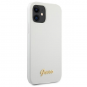 Guess GUHCP12SLSLMGWH iPhone 12 mini 5.4" White Hard Metal Logo Script Guess GUHCP12SLSLMGWH iPhone 12 mini 5.4" White Hard Metal Logo Script
