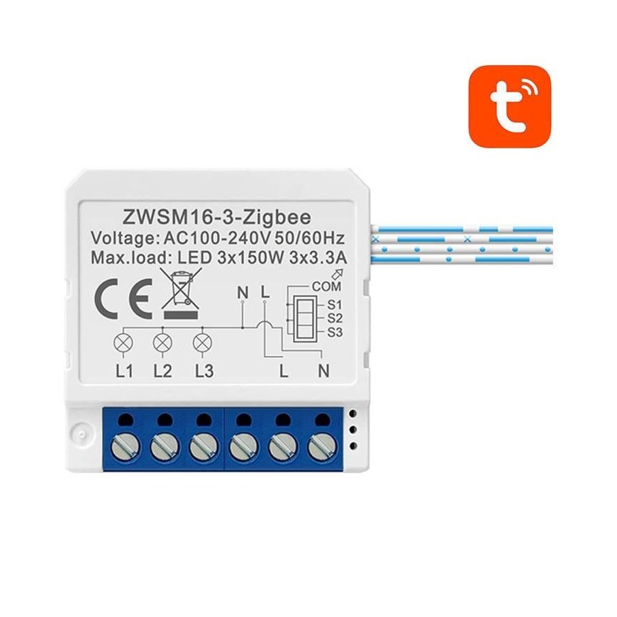 Smart switch module ZigBee Avatto ZWSM16-W3 TUYA