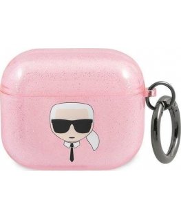 Headphone Karl Lagerfeld KLA3UKHGP 3 AirPods Cover Pink/Pink Gkratter Karl Head