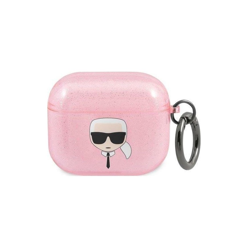 Ausinės Karl Lagerfeld KLA3UKHGP 3 AirPods viršelis rožinė/rausva Gkratter Karl galva