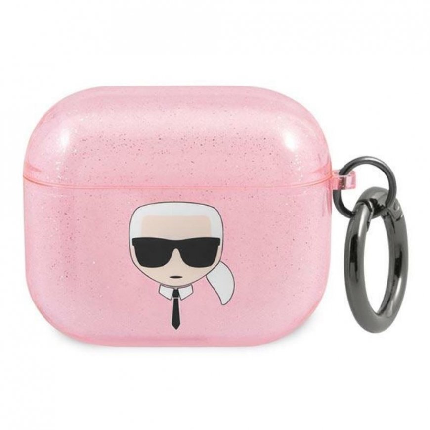 Ausinės Karl Lagerfeld KLA3UKHGP 3 AirPods viršelis rožinė/rausva Gkratter Karl galva – 2