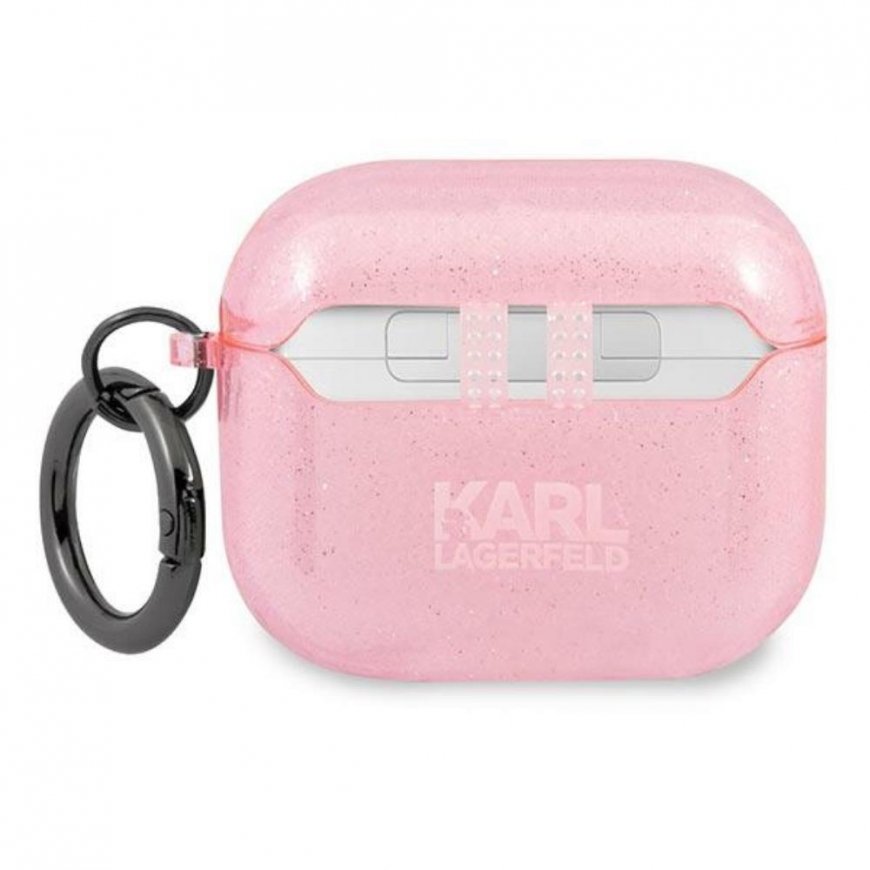 Ausinės Karl Lagerfeld KLA3UKHGP 3 AirPods viršelis rožinė/rausva Gkratter Karl galva – 3