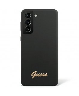 Guess Case Samsung Galaxy S23 GUHCS23SSLSMK Black Hard Case Silicone Vintage Gold Logo