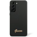 Guess Case Samsung Galaxy S23 GUHCS23SSLSMK Black Hard Case Silicone Vintage Gold Logo