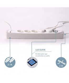 Electraline 62153 Multisocket 3P+2USB 2.0M