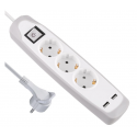 Electraline 62153 Multisocket 3P+2USB 2.0M