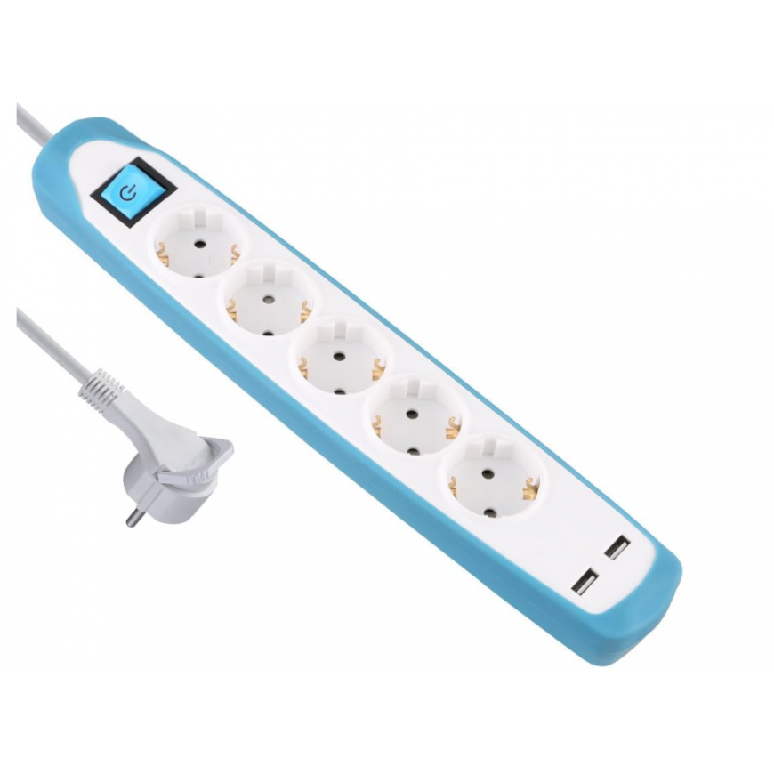 Electraline 62160 Удлинитель 5P 2xUSB 2m – 2