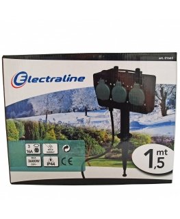 Electraline 01663 Garden Socket 3P 1.5m