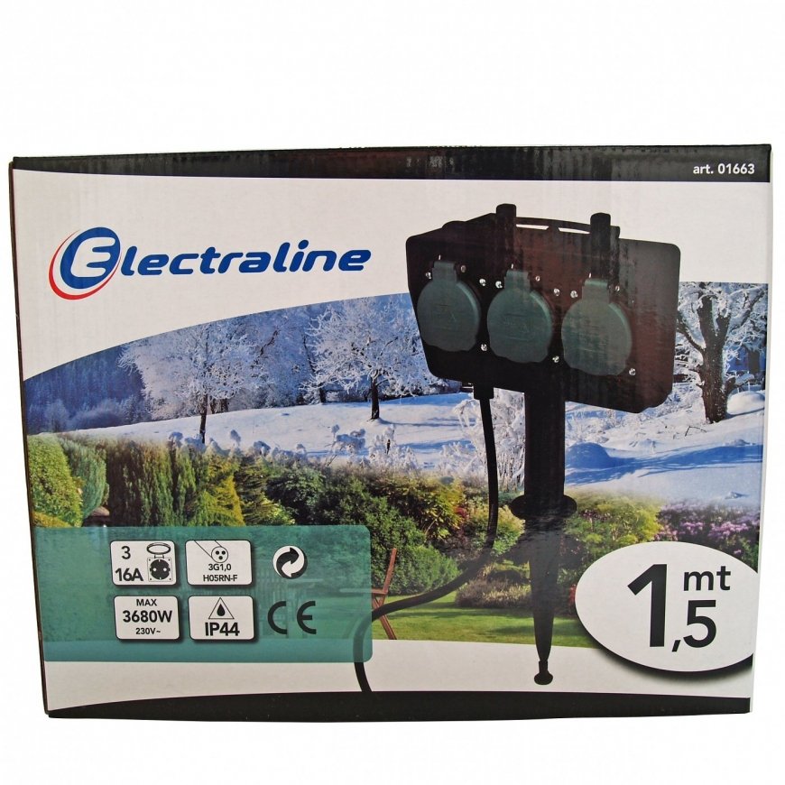 Electraline 01663 Dārza Pagarinātājs 3P 1.5m