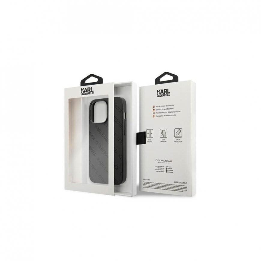 Karl Lagerfeld Case iPhone 13 Pro KLHCP13LPTLK Black Hard Case Allover Logo – 4