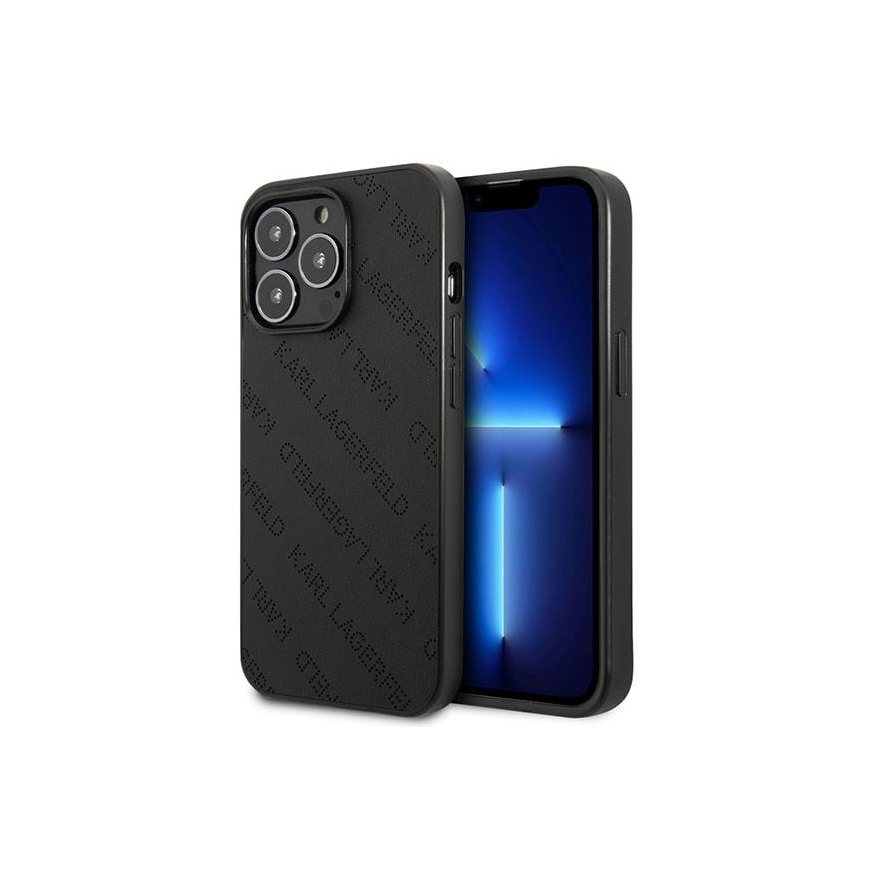 Karl Lagerfeld dėklas iPhone 13 Pro KLHCP13LPTLK juodas kietas dėklas Allover Logo – 5