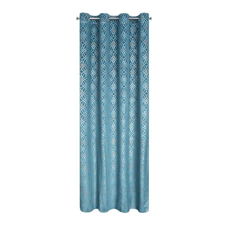 Eurofirany minkšto aksomo užuolaida ARETA su boho stiliaus raštu / 200 g/m2 / 140x250 / mėlynos spalvos – 4