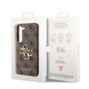 Guess dėklas, skirtas Samsung Galaxy S23 GUHCS23S4GMGBR ruda hardcase 4G Big Metal Logo